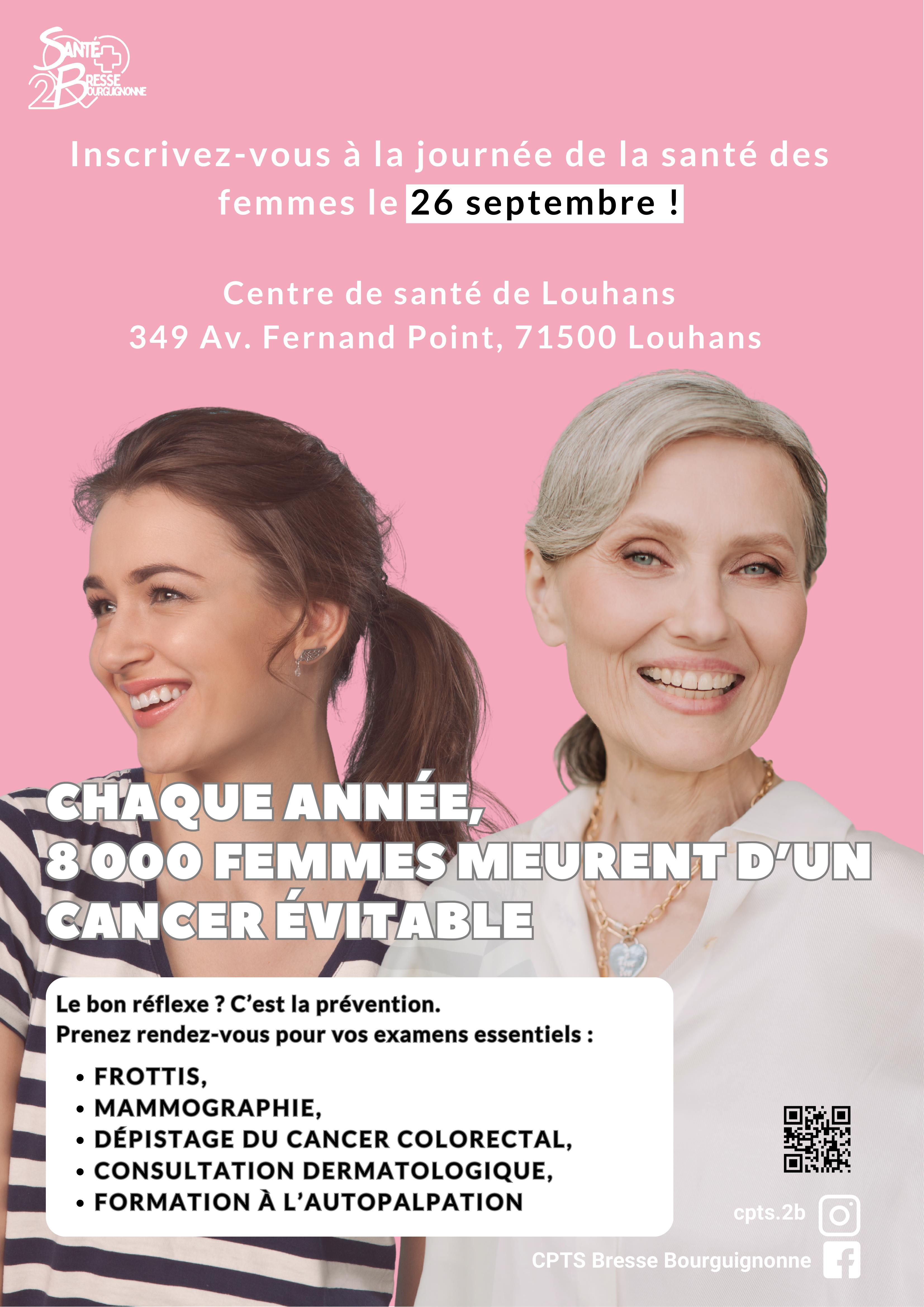 Affiche de la campagne santé des femmes créée pour la CPTS Bresse Bourguignonne
